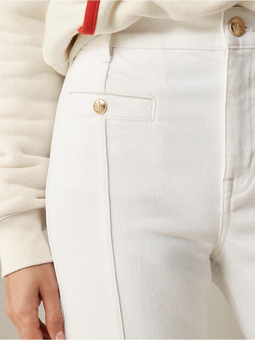 J.Crew New Vintage Flare Jean in White Denim Size 32 - Picture 2 of 5